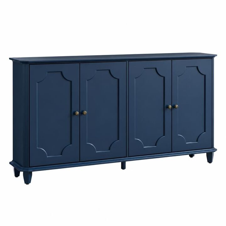 GOODSILO 63 Inch 4 Door Distressed Storage Sideboard Buffet Cabinet, Large Accent Console Credenza for Entryway Living Room