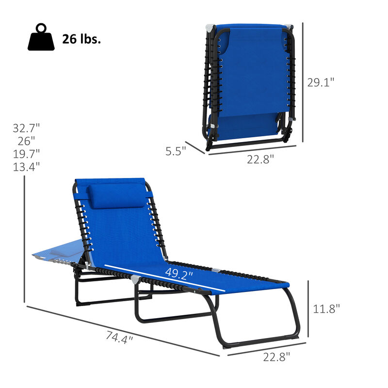Hivvago 2 Adjustable Folding Chaise Lounge Chairs image number 2