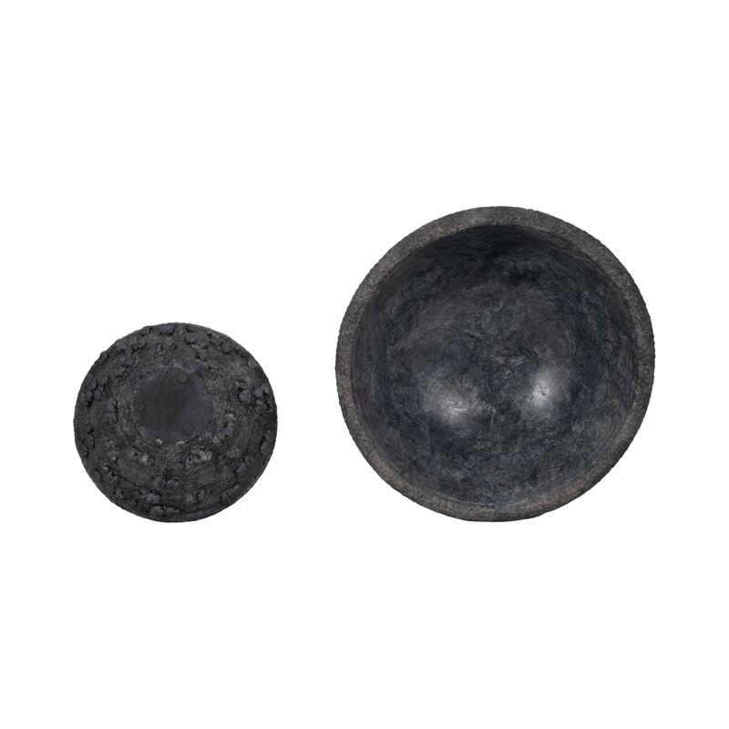 S/2 8/12" Textured Knobby Knot Bowls, Black image number 4