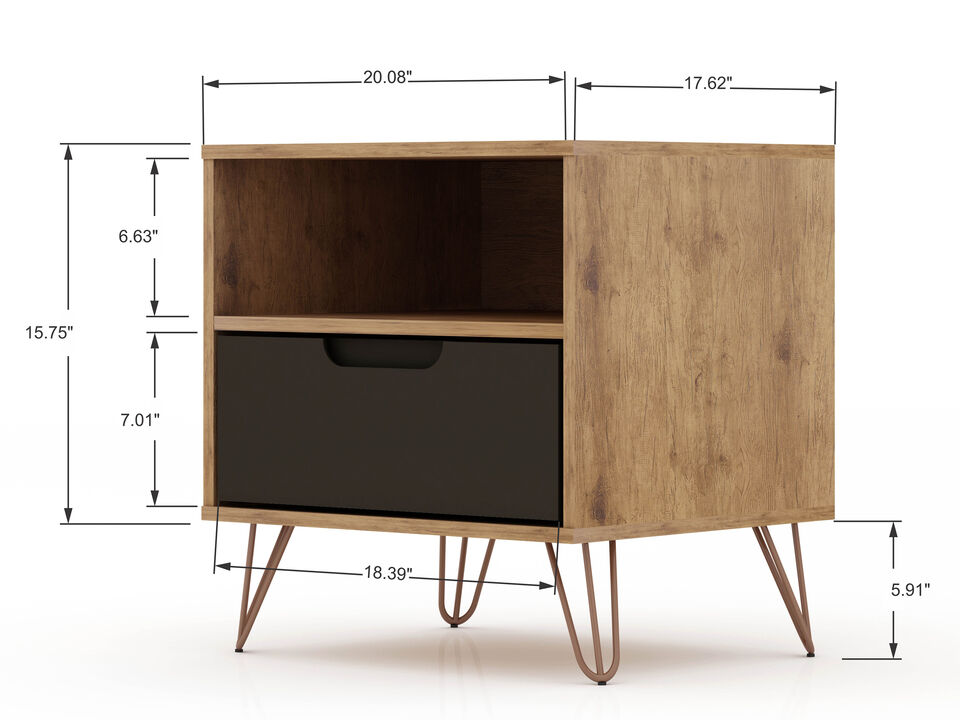 Rockefeller Gray 2-Drawer Nightstand