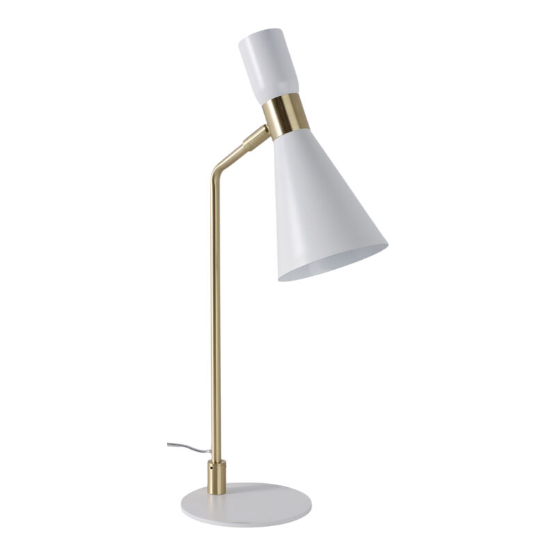 21" Metal Table Lamp, White/Gold image number 1