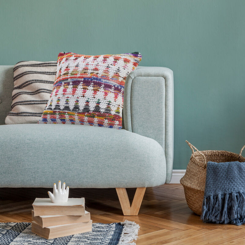 Durable Cotton Zippered Pillow with Geometric Design &ndash; Cozy Accent Cushion for Home Decor