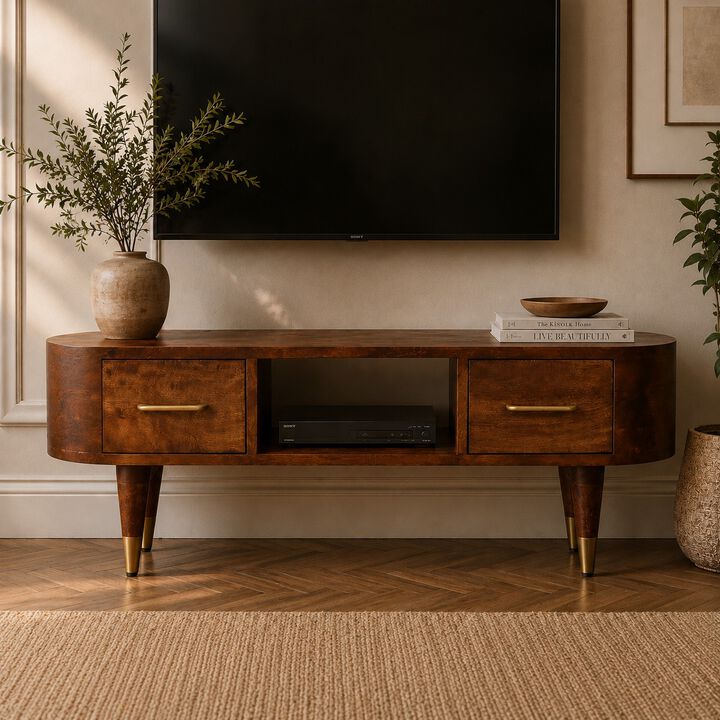 Artisan Furniture Solid Wood Valenza Media Unit, Brown