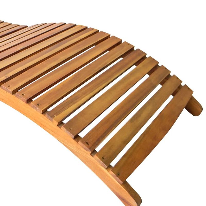 Sunlounger Taupe Solid acacia wood Standard Foldable Sunlounger