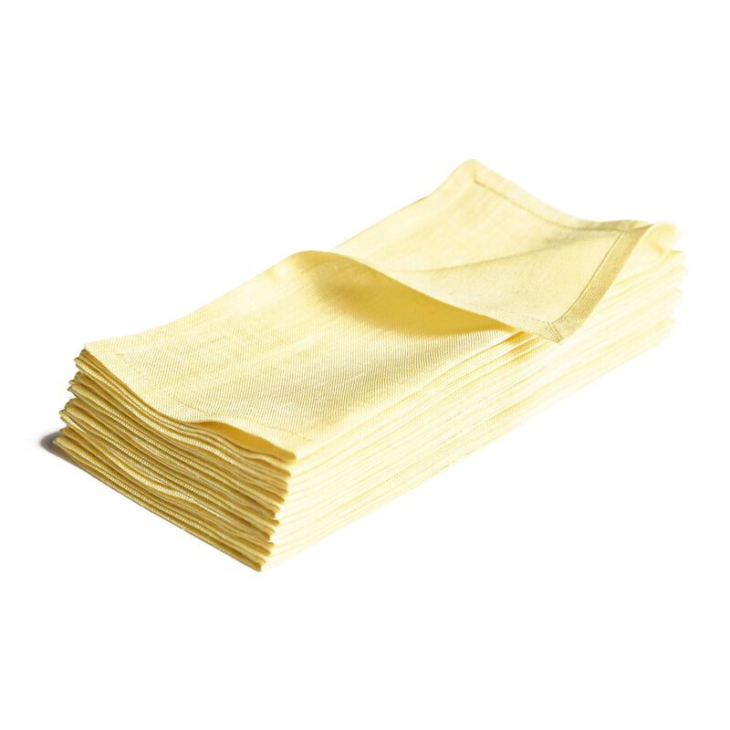 Solino Home 100% Pure Linen Cocktail Napkins 9 x 9 Inch Set of 12 - Athena