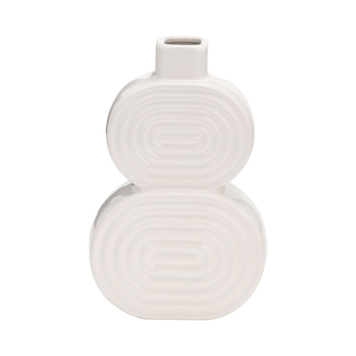 Cer, 10" Stacked Circles Vase