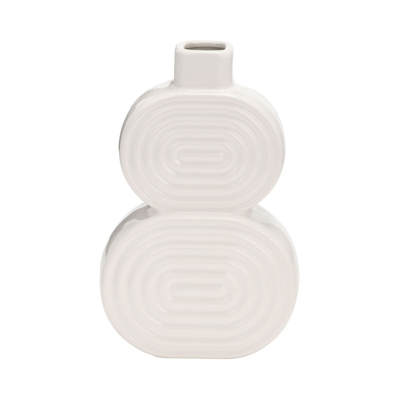 Cer, 10" Stacked Circles Vase image number 0