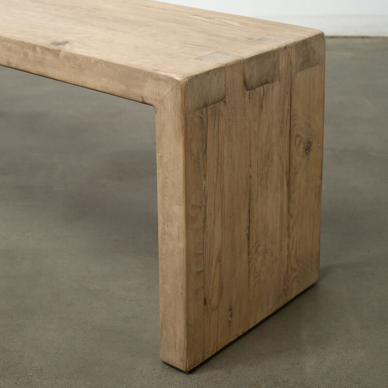 Reclaimed Pinewood Bench in Whitewash image number 7