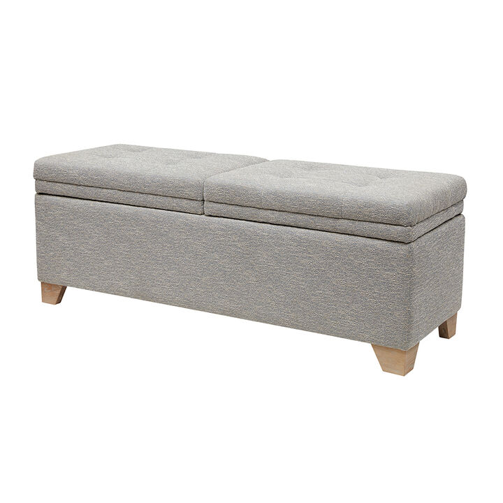 Gracie Mills Gil Soft Close Storage Bench with Solid Wood Legs