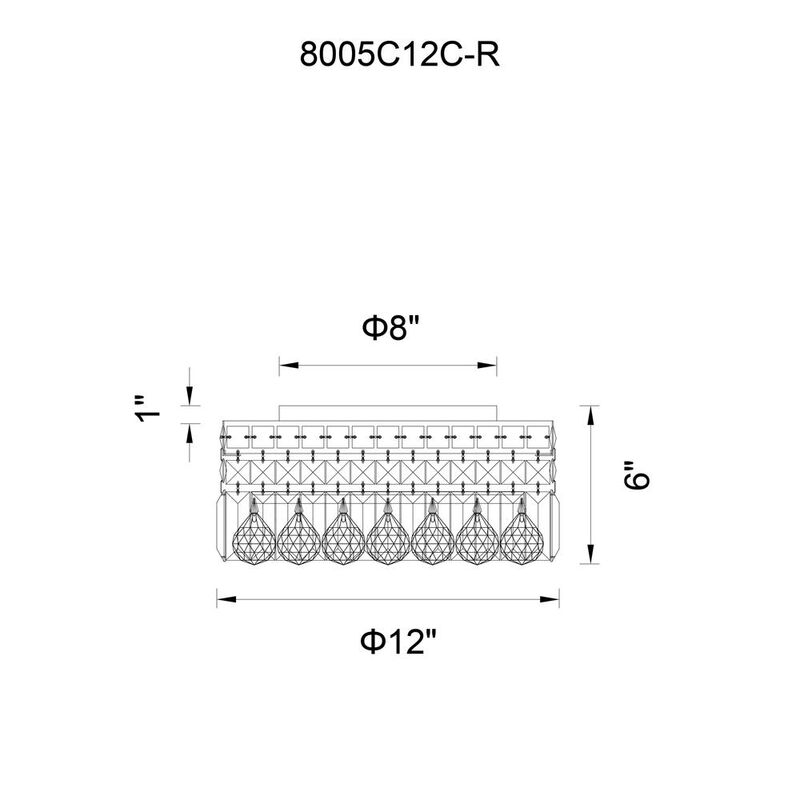 CWI Lighting Colosseum 4 Light Flush Mount With Chrome Finish