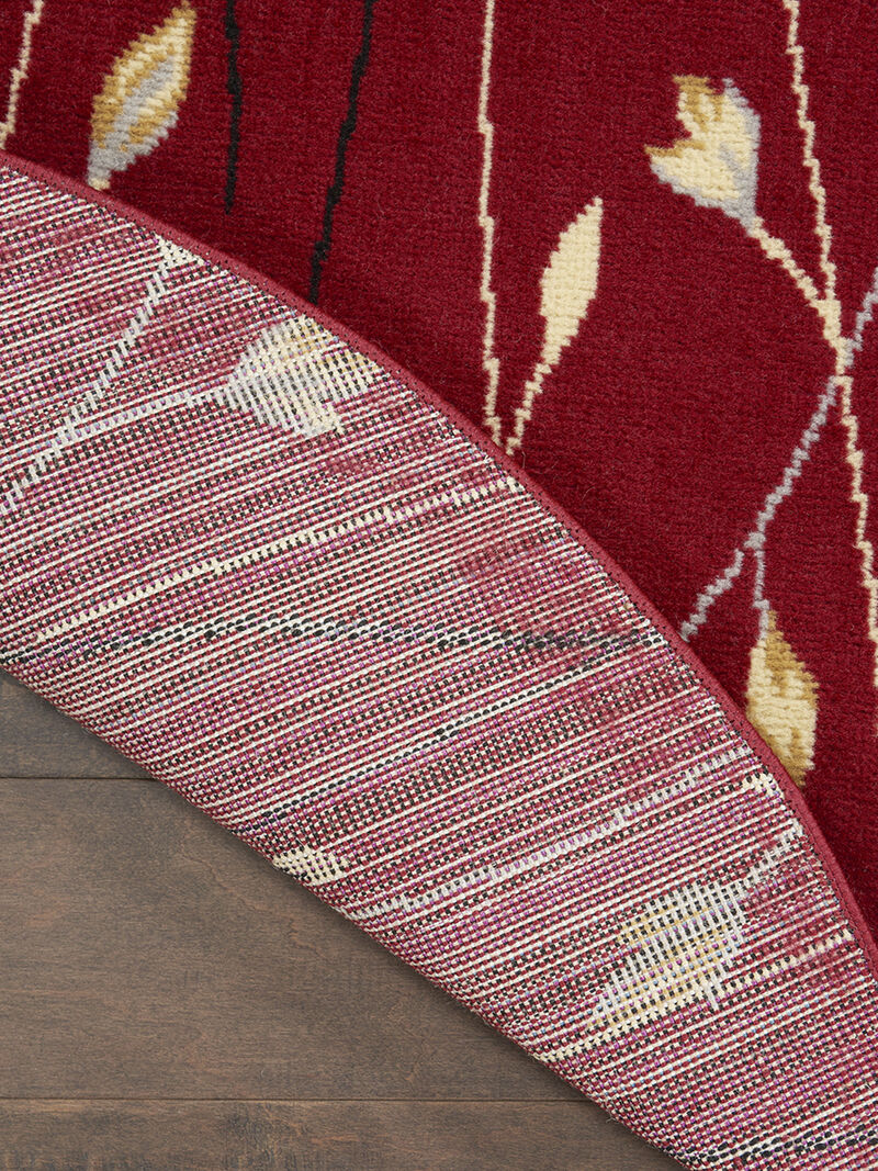 Grafix GRF15 Red 4' x Round Rug