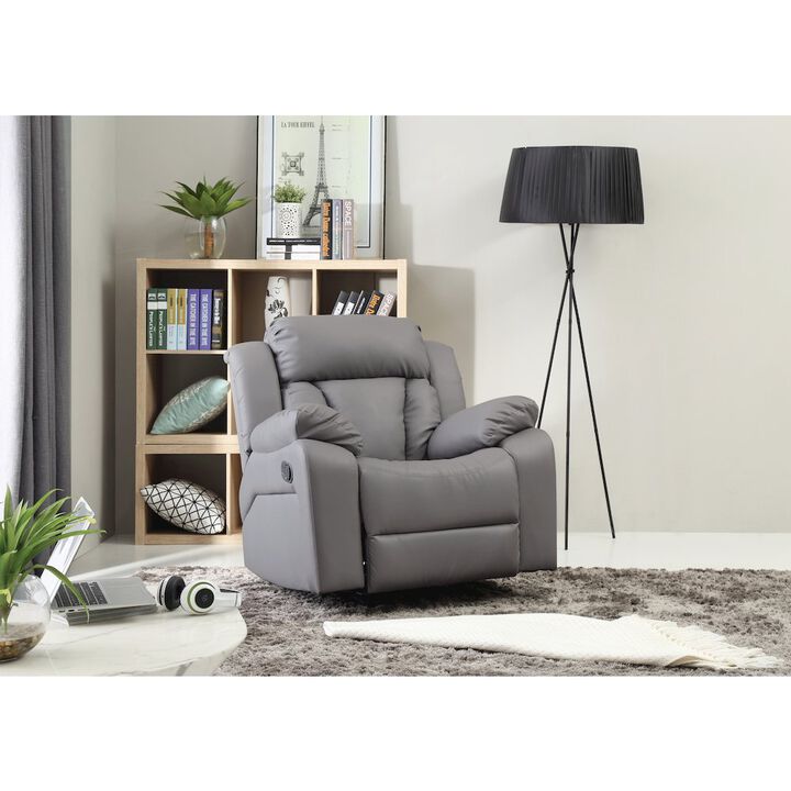 Glory Furniture Daria Rocker Recliner in Gray Color