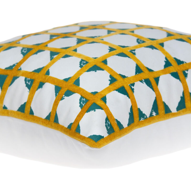 HomeRoots 20" Gold and White Geometric Throw Pillow image number 2