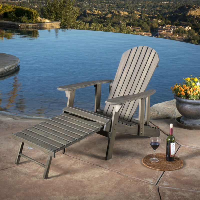 Merax Acacia Wood Folding Adirondack Chair image number 5