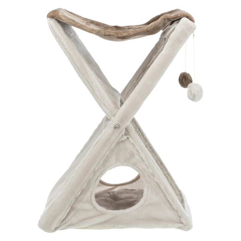 TRIXIE Miguel Fold & Store Plush & Sisal Cat Tree, Hammock, Condo, Scratcher image number 0