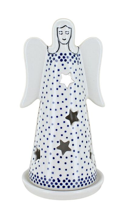 Blue Rose Polish Pottery Small Dots Small Angel Luminary