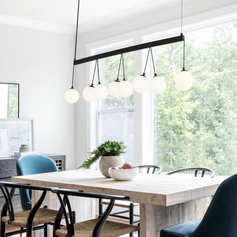 8-Light Globe Chandelier Modern Sphere Pendant Light for Kitchen & Dining Room