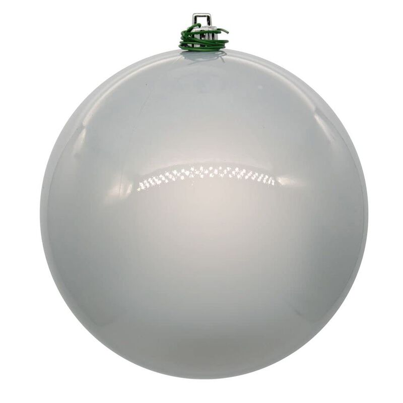Vickerman 3" Silver Pearl UV Drilled Ball Ornament, 12 per Bag. image number 0