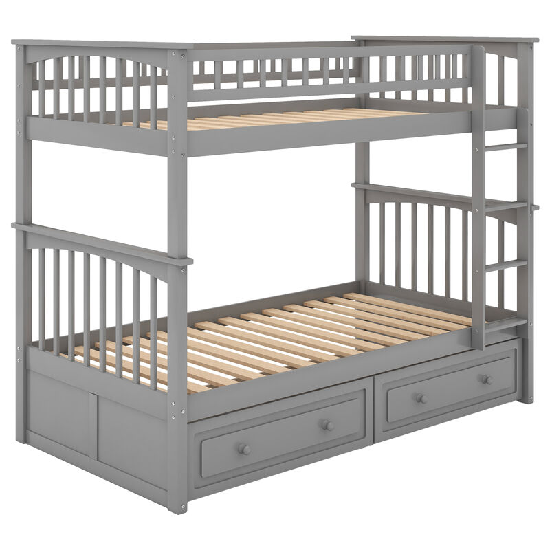 Merax Convertible Bunk Bed with 2 Drawers