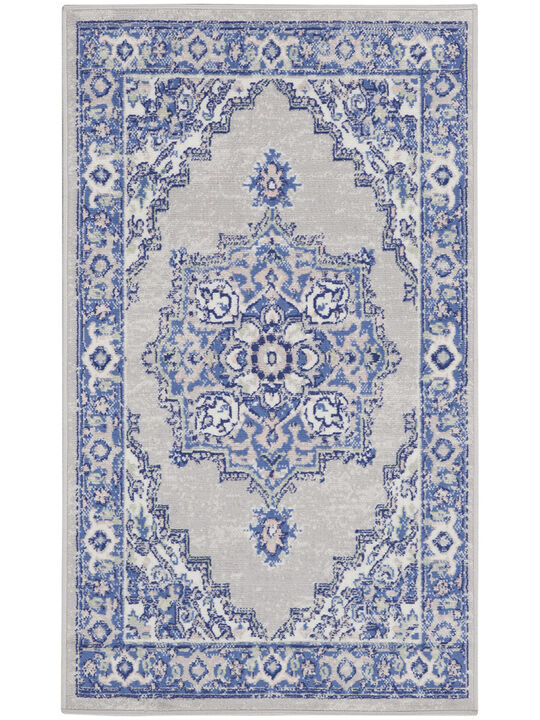 Whimsicle WHS03 Gray/Blue 3' x 5' Rug