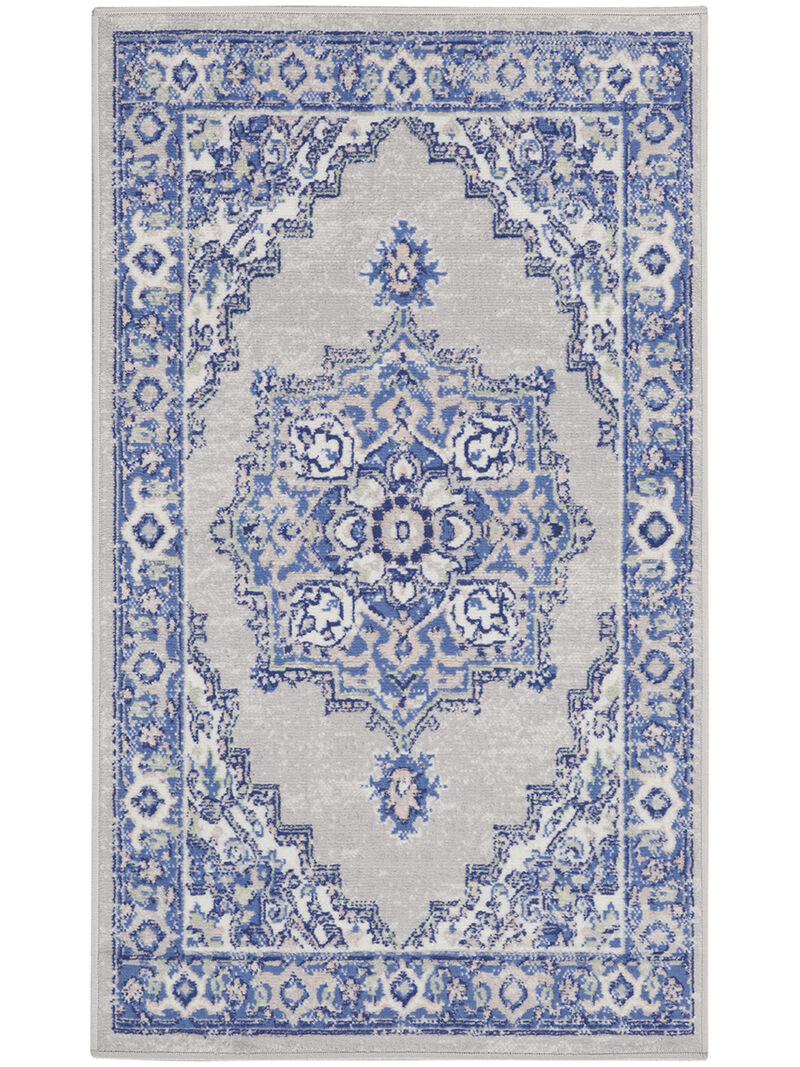 Whimsicle WHS03 Gray/Blue 3' x 5' Rug