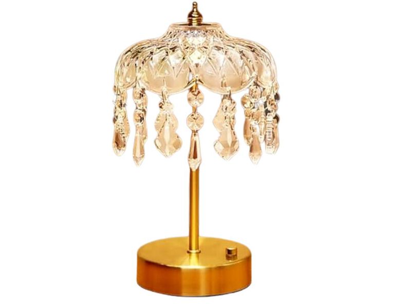 Rechargeable Vintage Crystal Flower Lamp For Bedroom Bathroom 3600mAh image number 0
