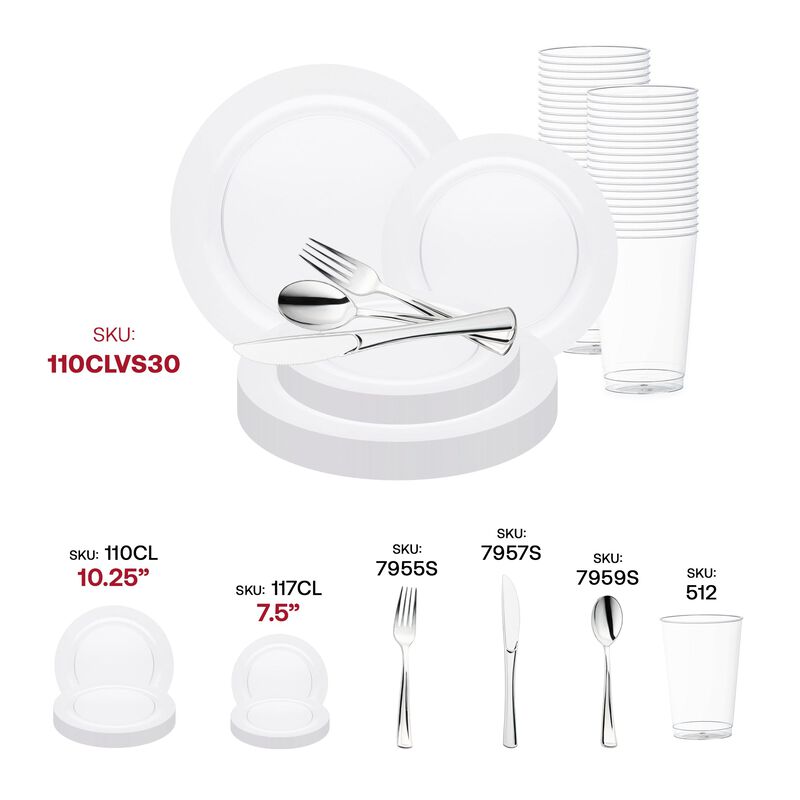 Clear Economy Round Plastic Wedding Value Set (60 Sets) image number 5