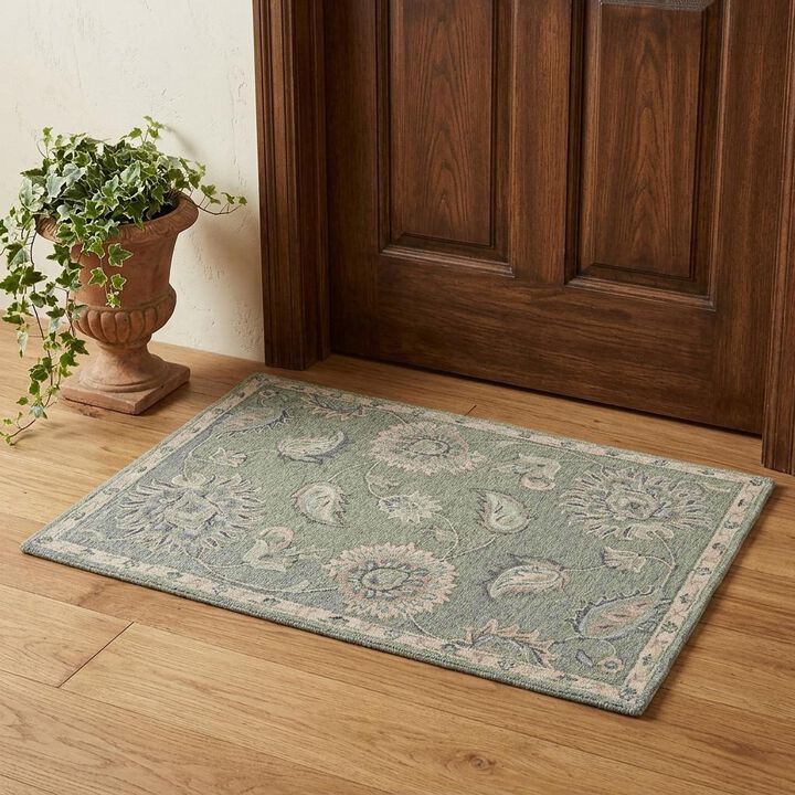 HomeRoots Wool Floral Hand Tufted Area Rug