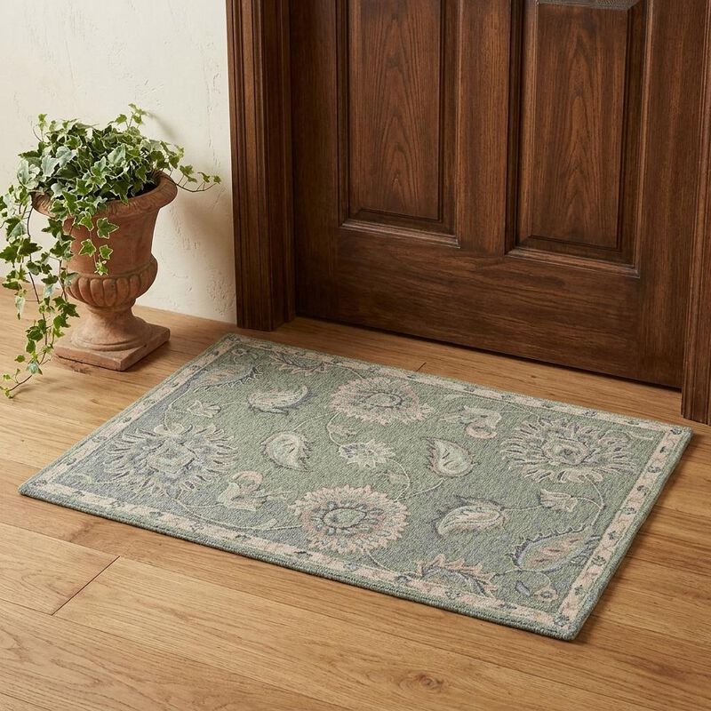 HomeRoots Wool Floral Hand Tufted Area Rug image number 1
