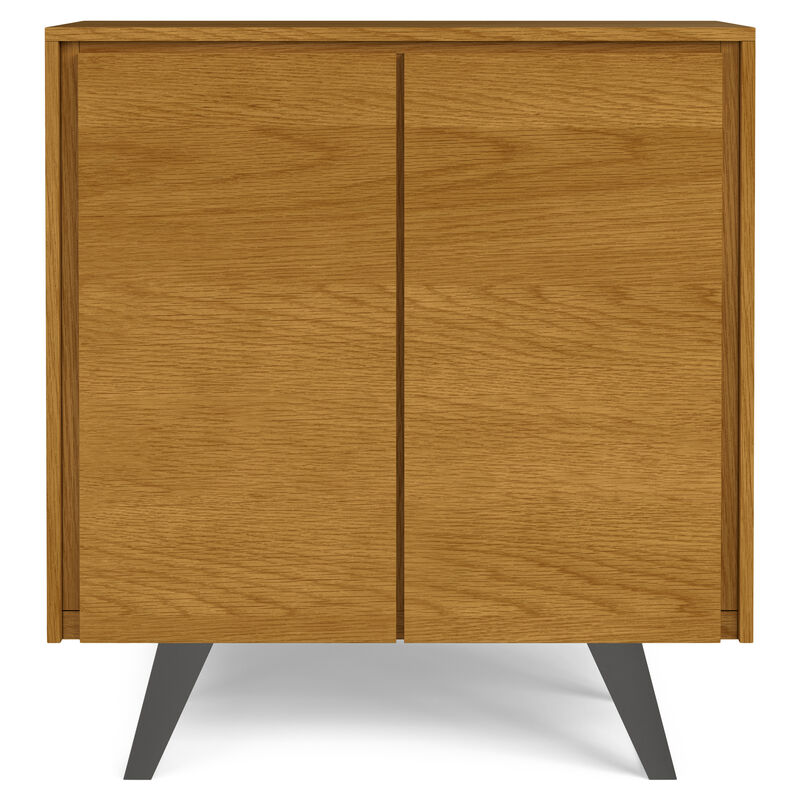 Lowry SOLID WOOD and Metal 39 inch Wide Modern Industrial Medium Storage Cabinet in Oak Veneer