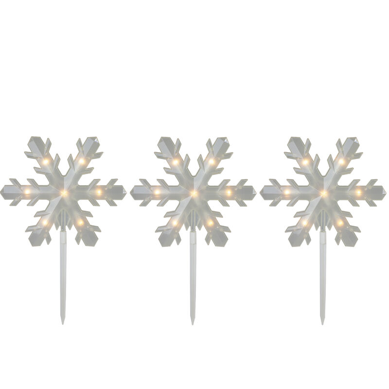 5ct Snowflake Christmas Pathway Marker Lawn Stakes - Clear Lights
