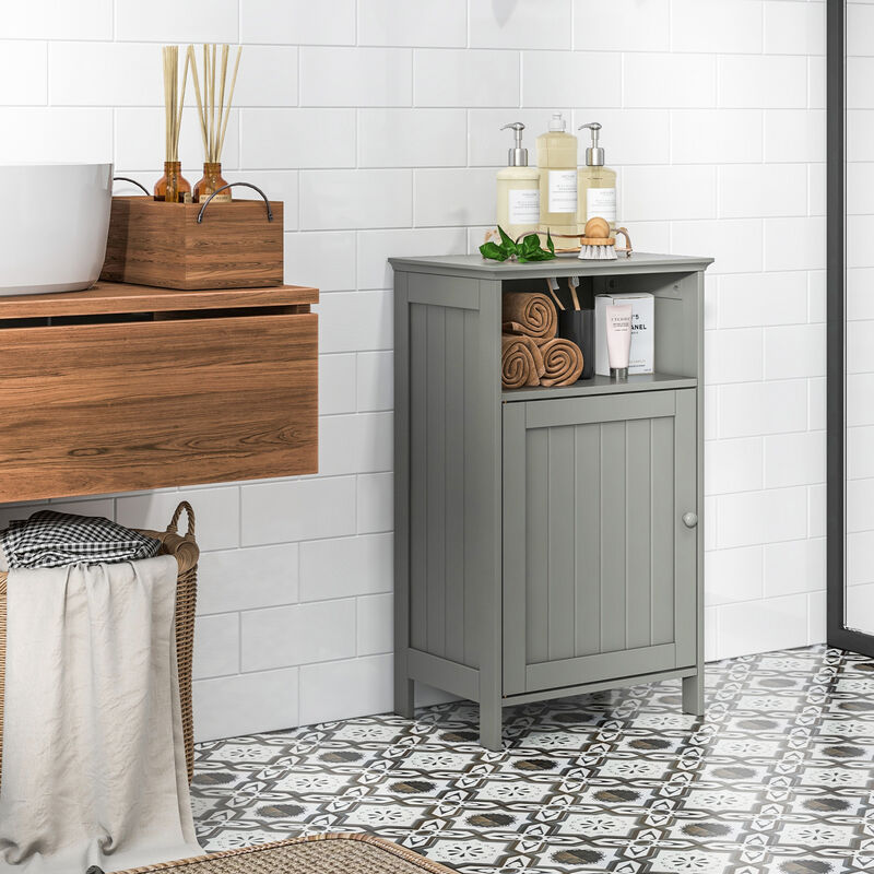 Bathroom Freestanding  Adjustable Shelf Floor Storage Cabinet