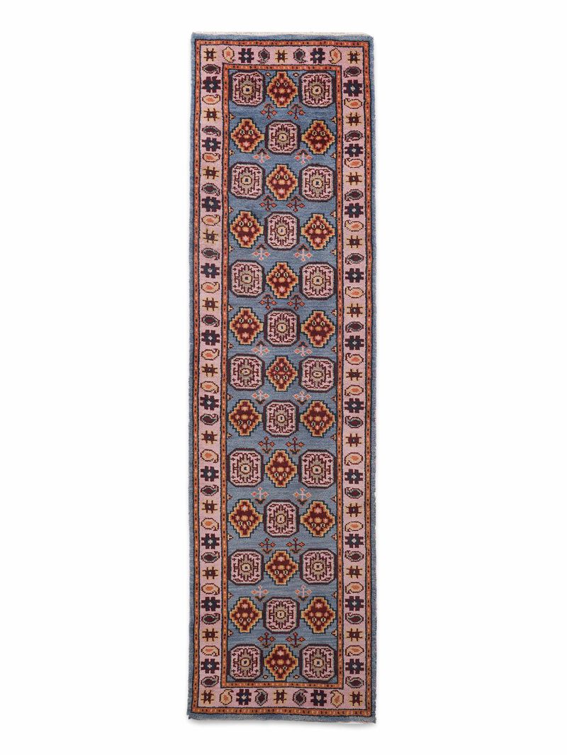 RUGSOTIC CARPETS HAND KNOTTED WOOL & SILK ECO-FRIENDLY ORIENTAL AREA RUGS  - Runner Shape, Classic Oriental Traditional , Low Pile Handmade Area Rugs (AF0117) image number 0