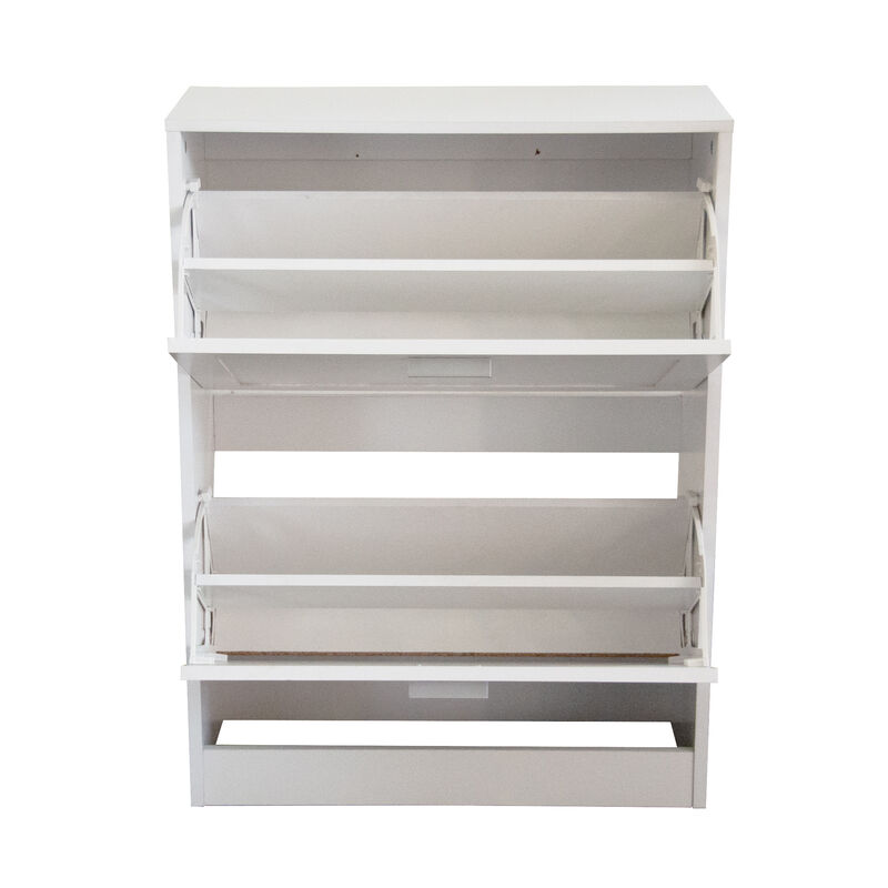 31 in. H x 24 in. W White Titanium Wood Shoe Storage Cabinet
