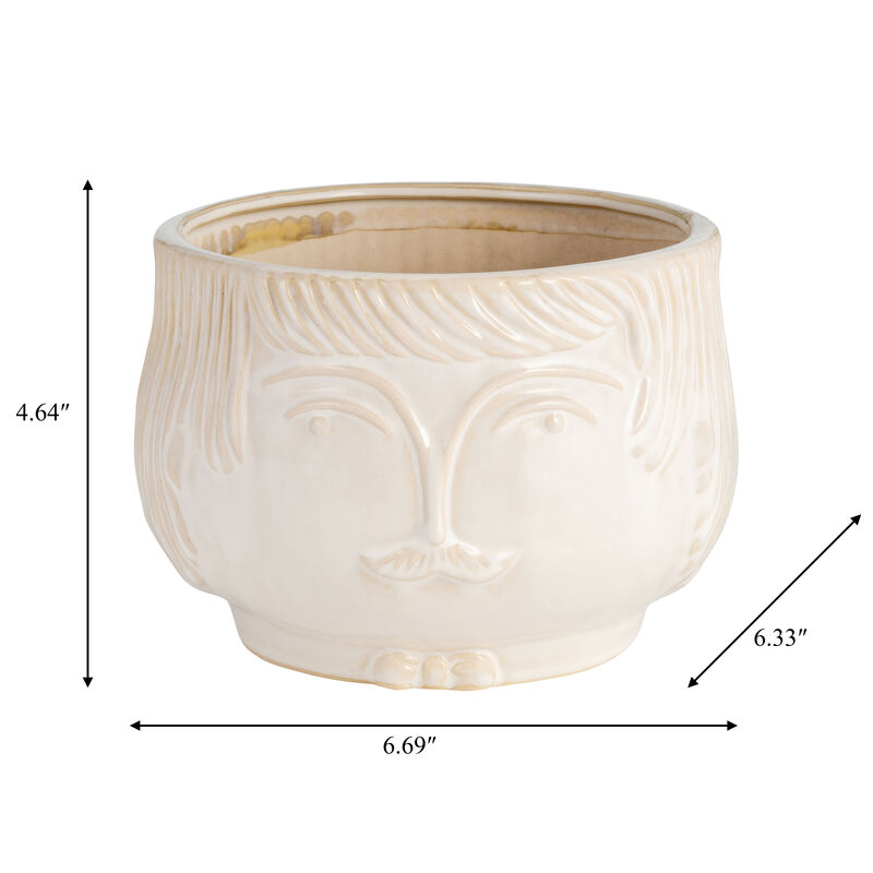 7" Grandpa Planter, White