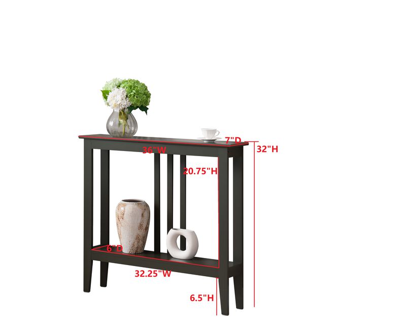 Kings Brand Furniture Balfour Console Table &ndash; Durable Wood, Windsurfer Finish, Smooth Top & Lower Shelf