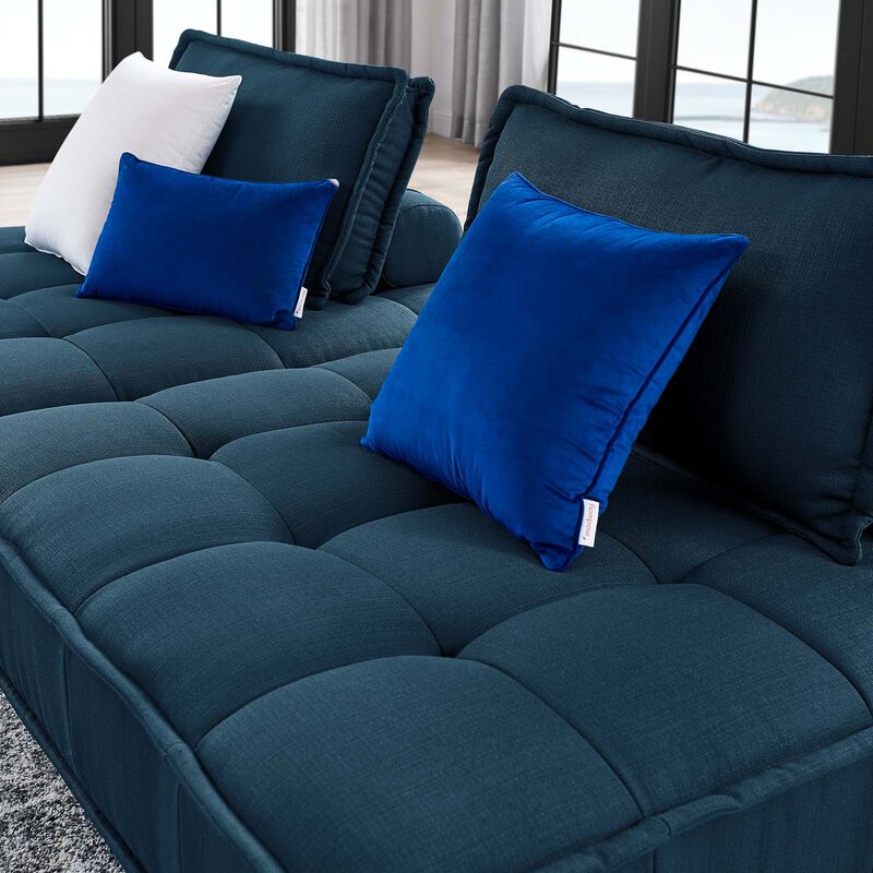 Saunter Tufted Fabric 2-Piece Loveseat Blue
