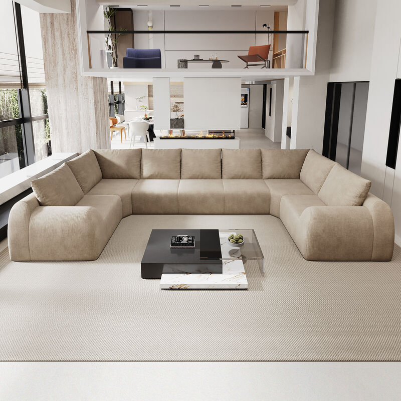 Fron U Shaped Modular Cloud Sectional Sofa image number 1