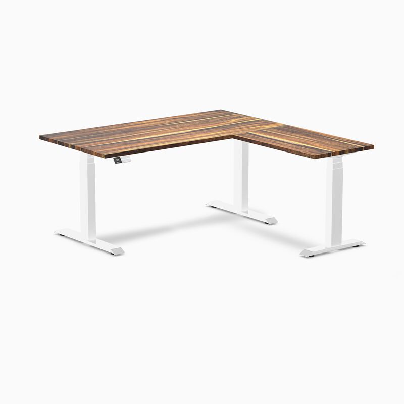Desky Hardwood L-Shape Sit Stand Desk image number 0