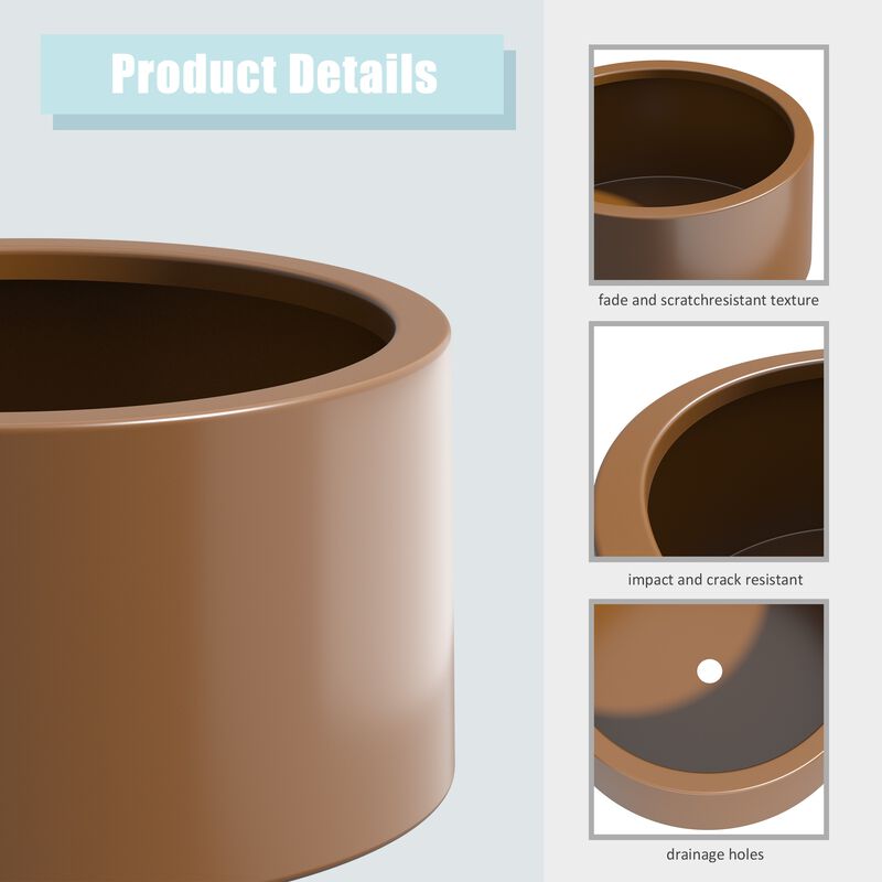 Heavy Duty Corten Steel Round Raised Garden Bed Kit, Brown Metal Planter Box