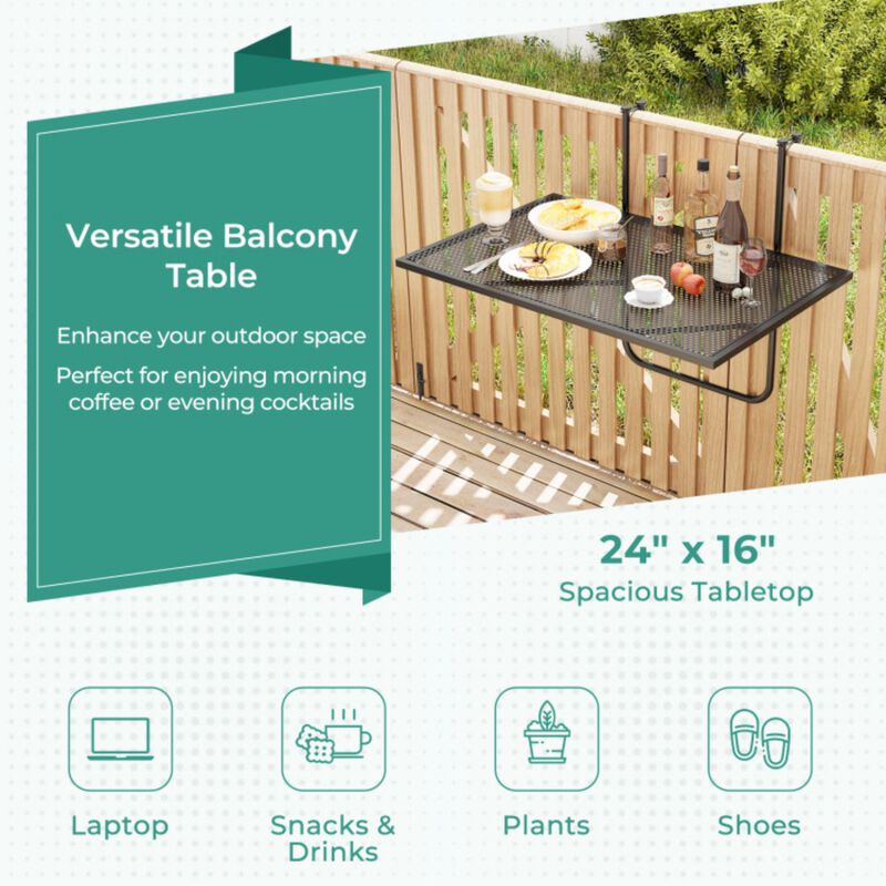 Hivvago Outdoor Folding Hanging Table with Metal Frame
