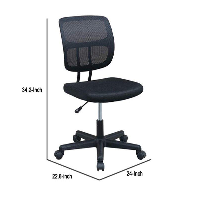 Office Chair with Curved Mesh Back and Adjustable Height