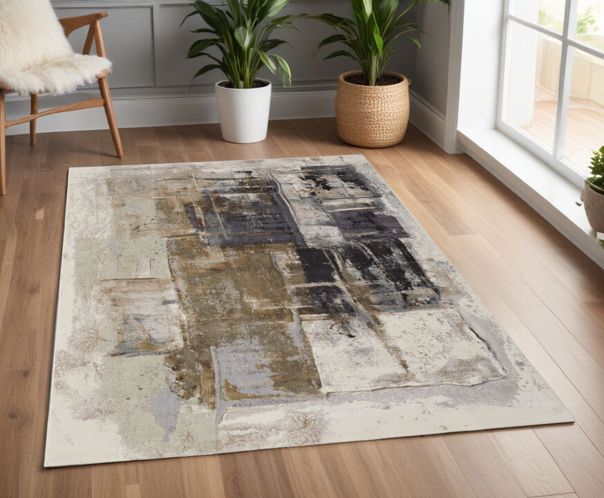HomeRoots Abstract Power Loom Area Rug