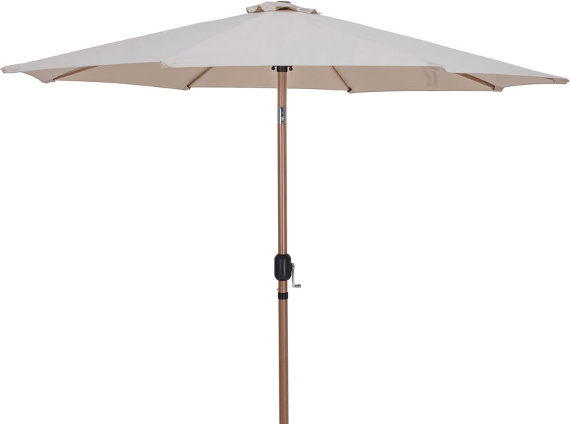 Meridian Furniture Fiji Beige Fabric / Matte Black Aluminum Patio Umbrella with Base Sets