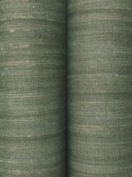Sari Silk Green Faux Fabric Wallpaper