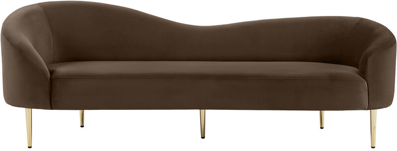 Meridian Furniture Ritz Brown Velvet Sofa image number 2