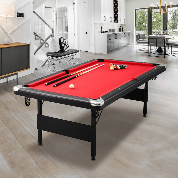 7 ft Portable Pool Table with Folding Legs Complete Game Set for Home