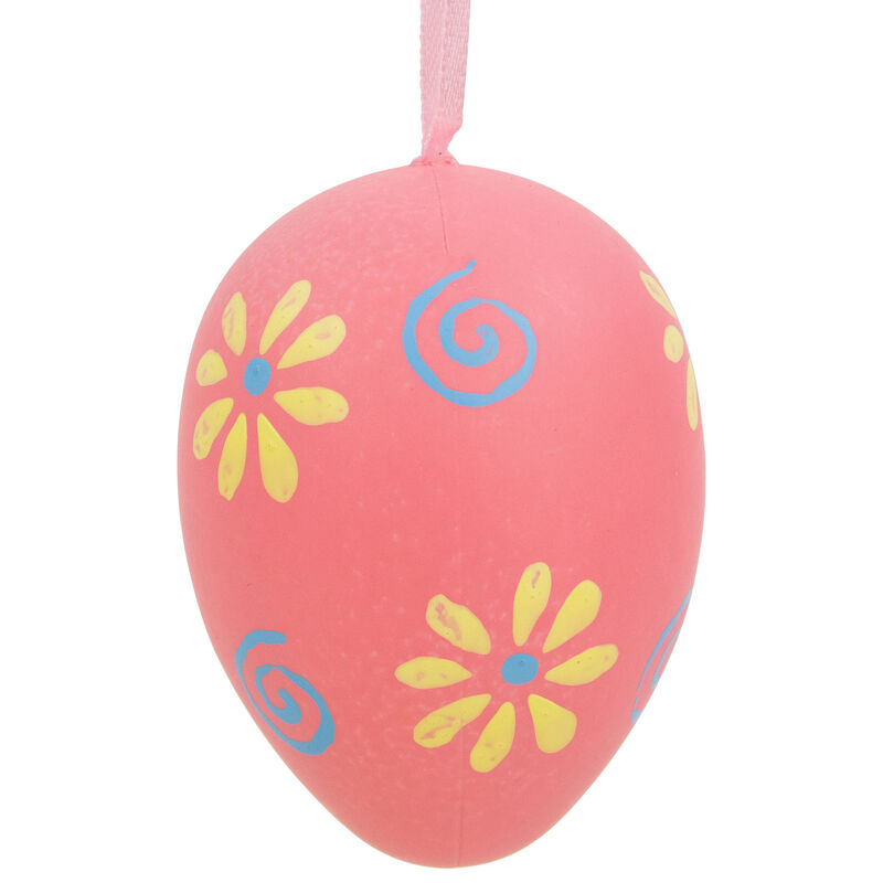 29ct Pastel Pink  Blue and Yellow Spring Easter Egg Ornaments 3.25"