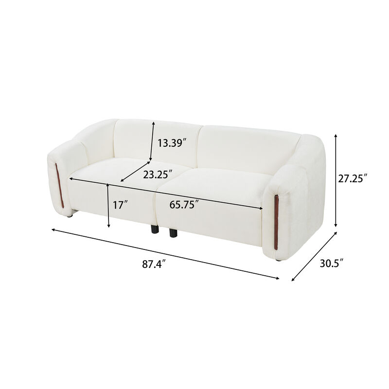 Vixba 87.4" Modern Curved Block Sofa image number 8