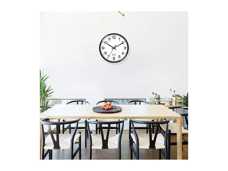 Black Classic Wall Clock 8 Inch Silent Non Ticking Modern Battery Operated image number 2